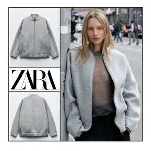 ☆ドイツ発*ZARA*新作*ウールジャガードマフラー/GREY☆ New Zara $109 Wool Blend Gray Oversized Cape Shawl 0264/488